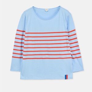 KULE -The Malibu Tee Light Blue and Red Striped